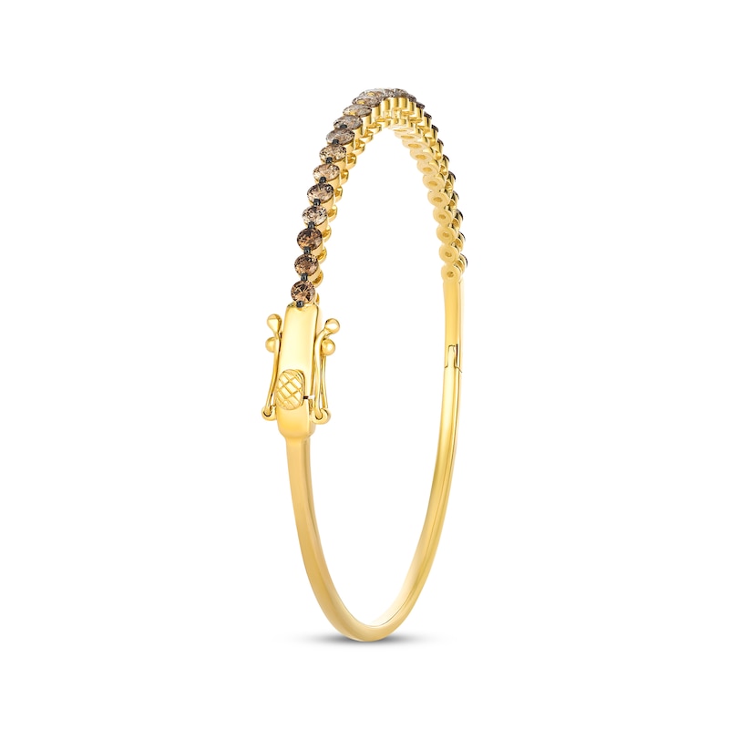 Main Image 2 of Le Vian Desert Diamonds Chocolate Ombré Bangle Bracelet 2 ct tw 14K Honey Gold 6.75"
