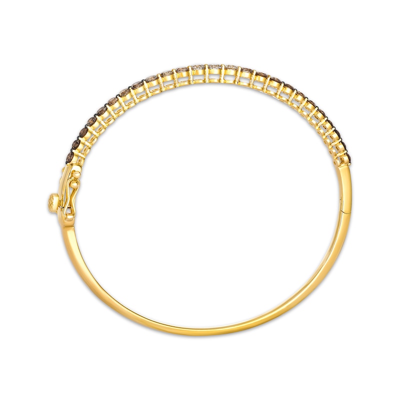 Main Image 3 of Le Vian Desert Diamonds Chocolate Ombré Bangle Bracelet 2 ct tw 14K Honey Gold 6.75"