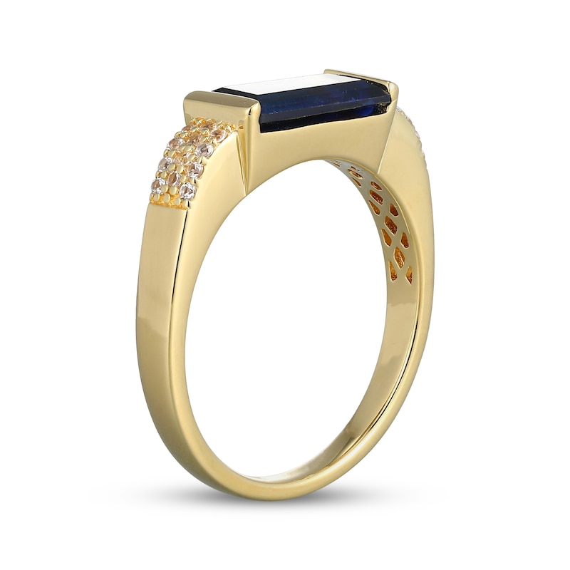 Main Image 2 of STUDIO BY KAY Baguette-Cut Blue Lab-Created Sapphire & White Lab-Created Sapphire Ring 24K Yellow Gold Vermeil Sterling Silver