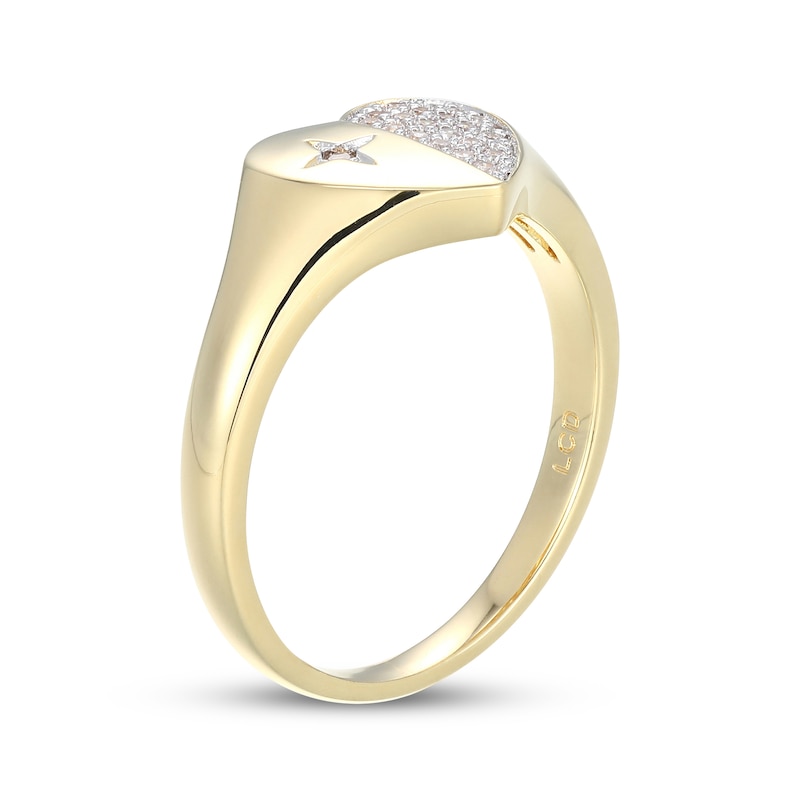Main Image 2 of STUDIO BY KAY Lab-Grown Diamond Heart & Star Ring 1/10 ct tw 24K Yellow Gold Vermeil Sterling Silver