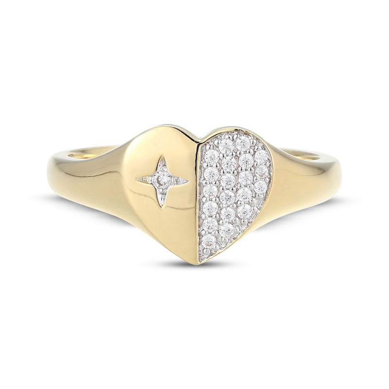 Main Image 3 of STUDIO BY KAY Lab-Grown Diamond Heart & Star Ring 1/10 ct tw 24K Yellow Gold Vermeil Sterling Silver