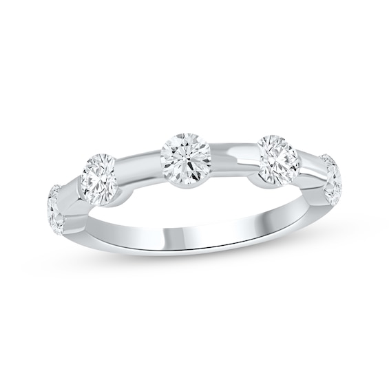 Now + Forever Lab-Grown Diamonds Anniversary Station Ring 1-1/4 ct tw 14K White Gold