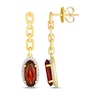 Thumbnail Image 3 of Le Vian Oval-Cut Garnet Halo Chain Drop Earrings 1/6 ct tw Diamonds 14K Honey Gold