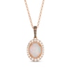 Thumbnail Image 1 of Le Vian Oval-Cut Opal Necklace 1/3 ct tw Diamonds 14K Strawberry Gold 19"