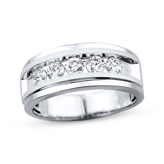 Now + Forever Diamond Five-Stone Wedding Band 1 ct tw 10K White Gold