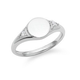 Rocksbox The Grace Pear-Shaped Lab-Grown Diamond Signet Ring 1/10 ct tw Sterling Silver