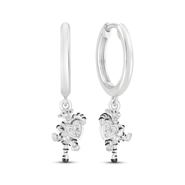 Disney Treasures Winnie the Pooh "Tigger" Lab-Grown Diamond Accent Hoop Drop Earrings Sterling Silver