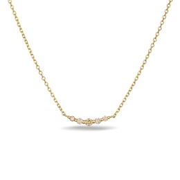 Rocksbox The Ulla Brown Lab-Grown Diamond Curved Bar Necklace 1/10 ct tw 24K Yellow Gold Vermeil Sterling Silver 19"
