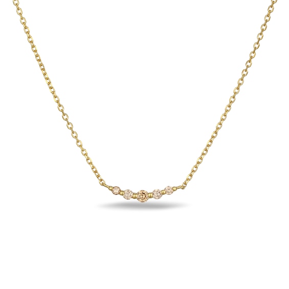 Rocksbox The Ulla Brown Lab-Grown Diamond Curved Bar Necklace 1/10 ct tw 24K Yellow Gold Vermeil Sterling Silver 19"