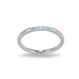 Rocksbox The Ulla Blue Lab-Grown Diamond Stackable Ring 1/15 ct tw Sterling Silver