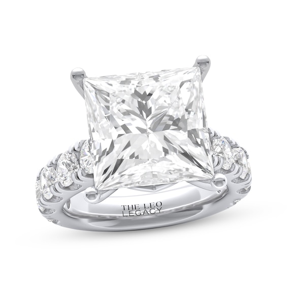 THE LEO Legacy Lab-Grown Diamond Certified Princess-Cut Engagement Ring 12 ct tw 14K White Gold