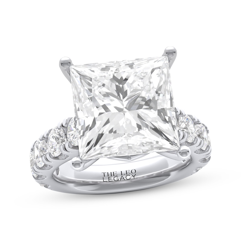 Main Image 1 of THE LEO Legacy Lab-Grown Diamond Certified Princess-Cut Engagement Ring 12 ct tw 14K White Gold