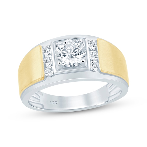 Now + Forever Lab-Grown Diamonds Men's Wedding Band 1-1/3 ct tw 14K Two-Tone Gold