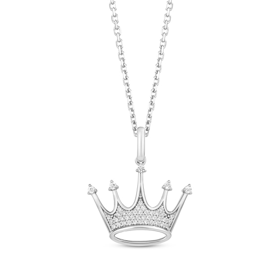 Hallmark Diamonds Crown Necklace 1/6 ct tw Sterling Silver 18"