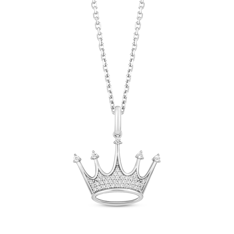 Hallmark Diamonds Crown Necklace 1/6 ct tw Sterling Silver 18" Kay