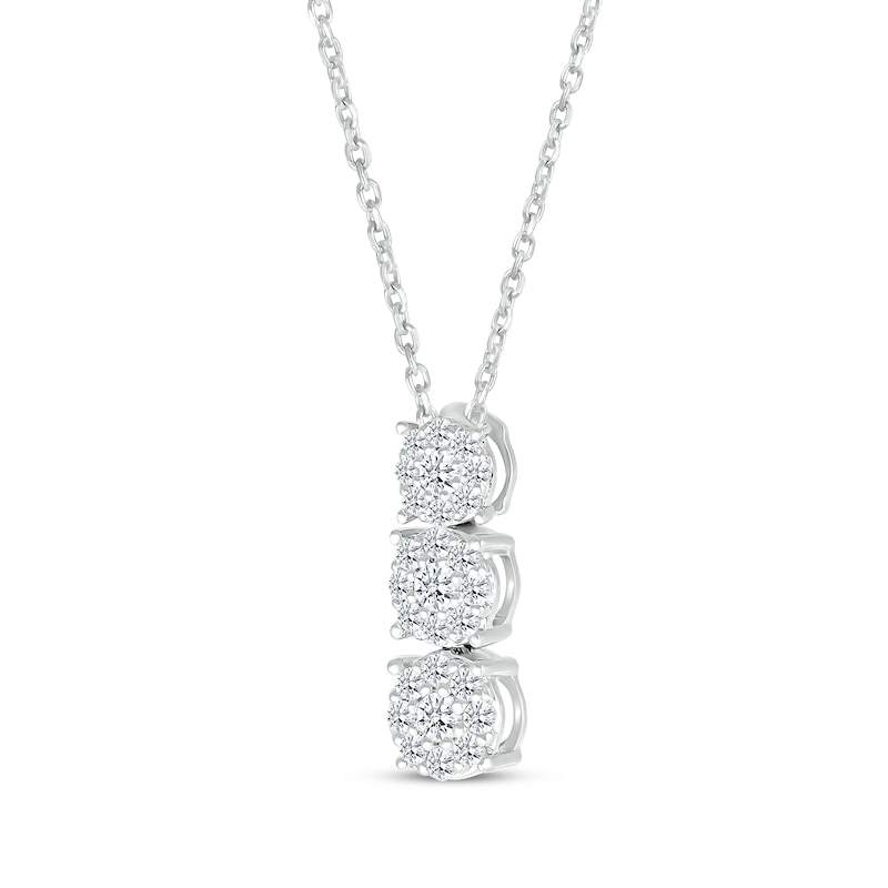 Main Image 2 of KAY Lab-Grown Diamonds Triple Drop Necklace 1/4 ct tw 10K White Gold 18&quot;