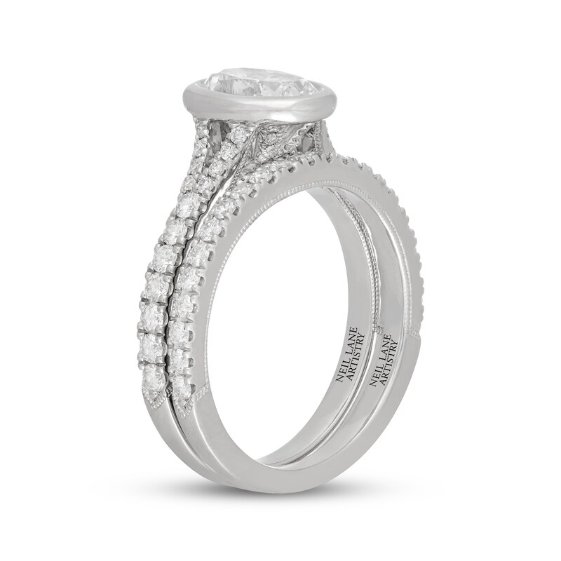 Main Image 2 of Neil Lane Artistry Oval-Cut Lab-Grown Diamond Bridal Set 1-3/4 ct tw 14K White Gold