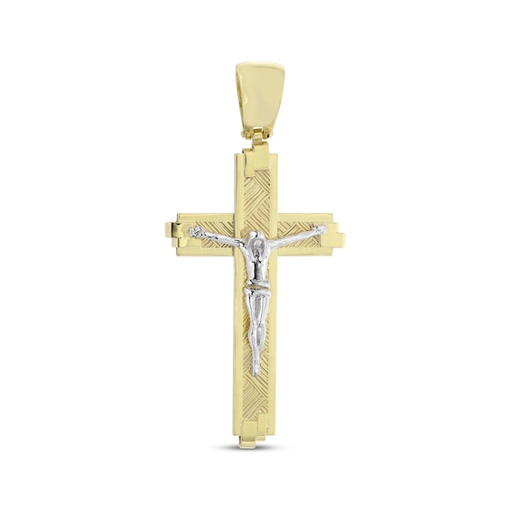 Crucifix Charm 10K Two-Tone Gold