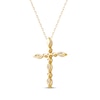Thumbnail Image 3 of KAY Lab-Grown Diamonds Marquise & Round-Cut Cross Necklace 3/4 ct tw 10K Yellow Gold 18&quot;