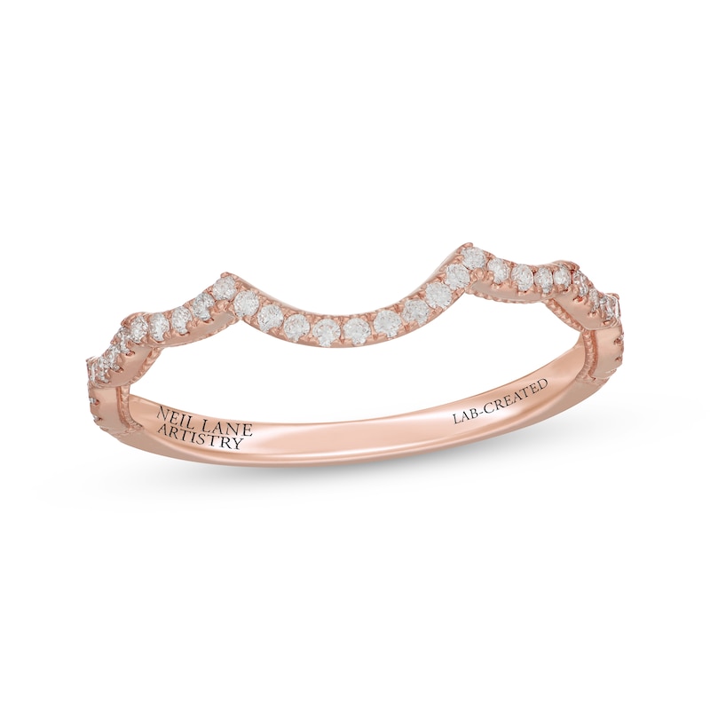 Main Image 7 of Neil Lane Artistry Lab-Grown Diamond Contour Wedding Band 1/6 ct tw 14K Rose Gold