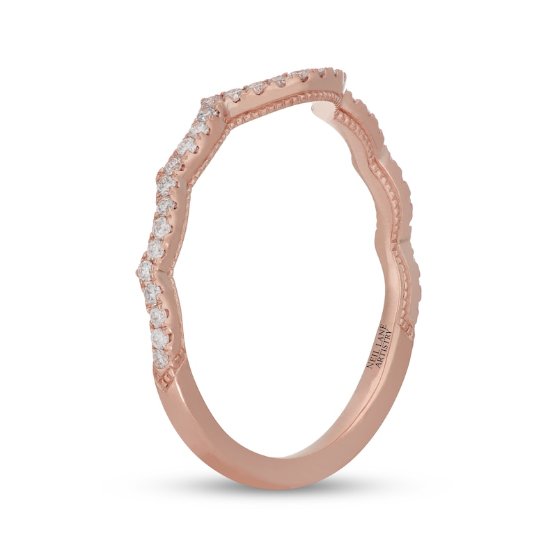 Main Image 8 of Neil Lane Artistry Lab-Grown Diamond Contour Wedding Band 1/6 ct tw 14K Rose Gold