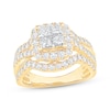 Thumbnail Image 1 of Now + Forever Princess-Cut Diamond Cushion Frame Engagement Ring 2 ct tw 14K Yellow Gold