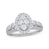 Thumbnail Image 1 of Now + Forever Multi-Diamond Oval Frame Engagement Ring 1 ct tw 14K White Gold