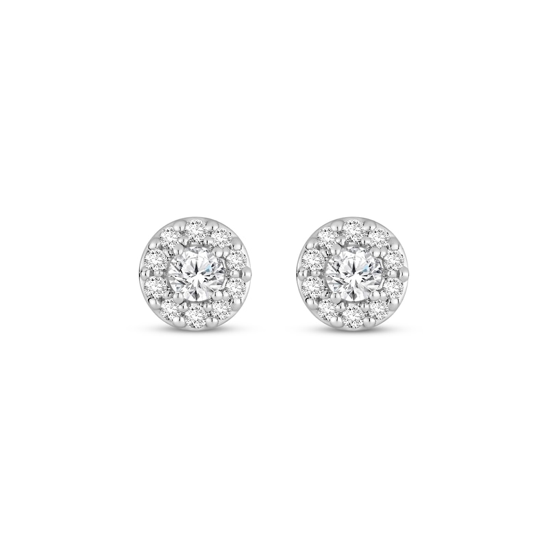 Diamond Halo Stud Earrings 1/4 ct tw 10K White Gold