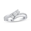 Thumbnail Image 1 of Diamond Three-Stone Bypass Ring 1/2 ct tw 10K White Gold