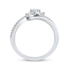 Thumbnail Image 3 of Diamond Three-Stone Bypass Ring 1/2 ct tw 10K White Gold