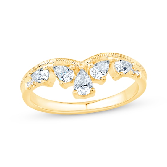 Pear-Shaped Diamond Contour Ring 1/2 ct tw 14K Yellow Gold