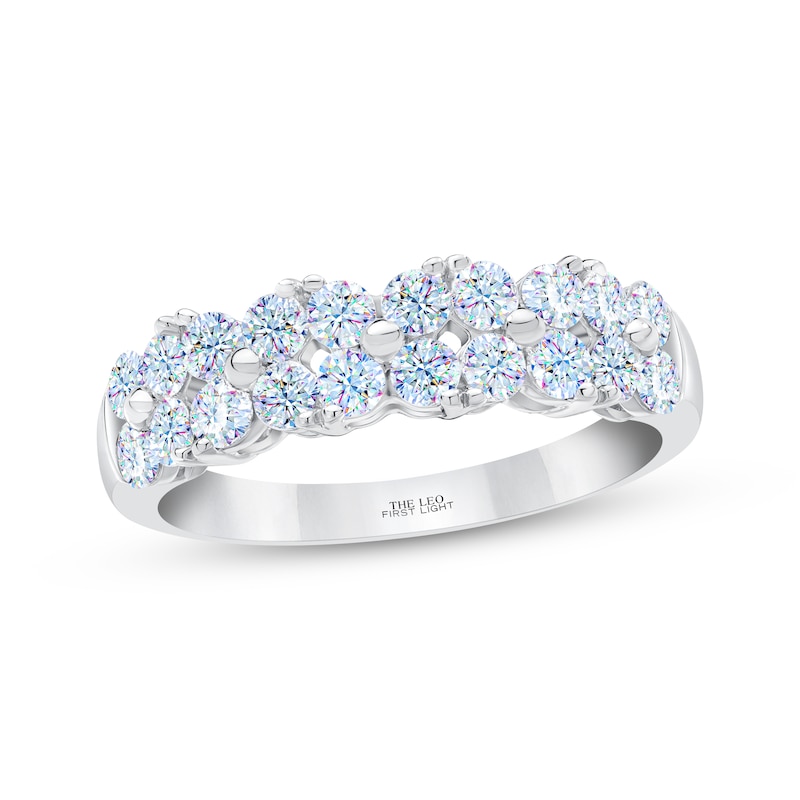 Main Image 1 of THE LEO First Light Diamond Two-Row Anniversary Ring 1 ct tw 14K White Gold