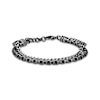 Thumbnail Image 0 of Solid Foxtail & Box Chain Layered Bracelet Oxidized Stainless Steel 9.2"