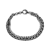 Thumbnail Image 1 of Solid Foxtail & Box Chain Layered Bracelet Oxidized Stainless Steel 9.2"