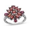 Thumbnail Image 1 of Marquise, Pear & Round-Cut Garnet Fashion Ring Sterling Silver