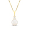 Thumbnail Image 1 of Cultured Pearl & Diamond Necklace 1/20 ct tw 10K Yellow Gold