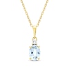 Thumbnail Image 0 of Oval-Cut Aquamarine & Diamond Necklace 1/20 ct tw 10K Yellow Gold