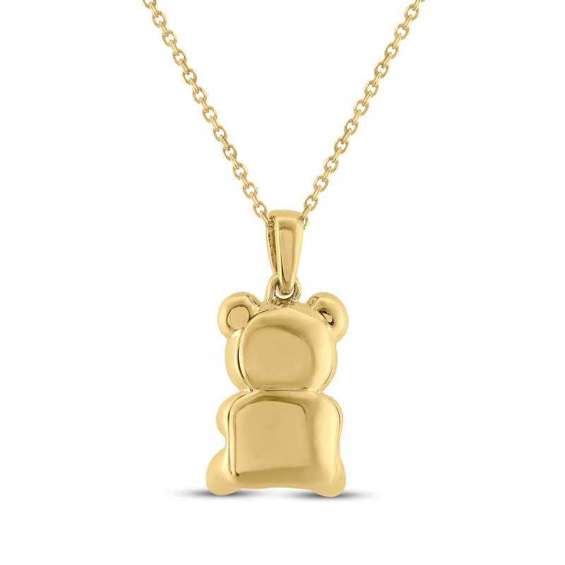 Teddy Bear Jewelry Collection Honoring St. Jude Diamond Necklace 1/5 ct tw 10K Yellow Gold 18"