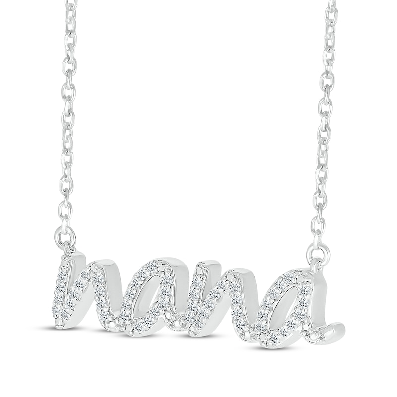 Diamond "Nana" Necklace 1/10 ct tw Sterling Silver 18"