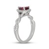Thumbnail Image 5 of Neil Lane Pear-Shaped Garnet & Diamond Halo Engagement Ring 3/8 ct tw 14K White Gold