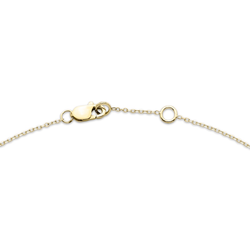 Main Image 3 of Multi-Diamond Dangle Anklet 1/10 ct tw 10K Yellow Gold 10&quot;