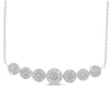 Thumbnail Image 1 of Multi-Diamond Circles Smile Necklace 1/2 ct tw 10K White Gold 18&quot;