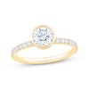 Thumbnail Image 0 of Round-Cut Diamond Hidden Halo Bezel-Set Engagement Ring 1-1/3 ct tw 14K Yellow Gold