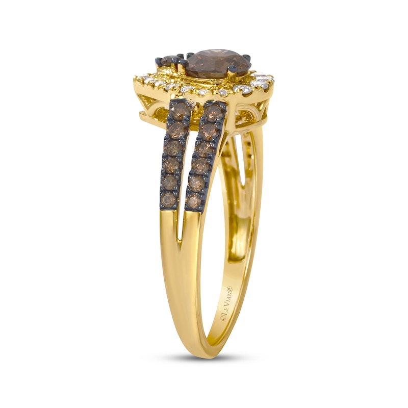 Main Image 2 of Le Vian Multi-Diamond Pear Halo Ring 1 ct tw 14K Honey Gold