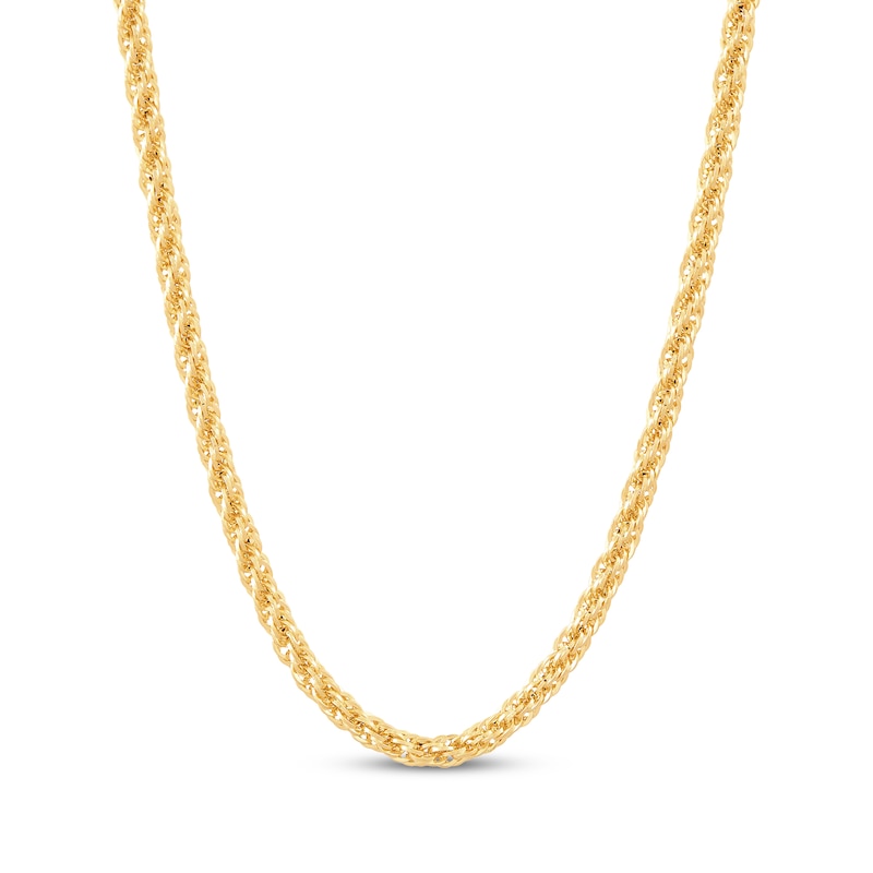 Hollow Diamond-Cut Infinity Chain Necklace 3.5mm 10K Yellow Gold 18"