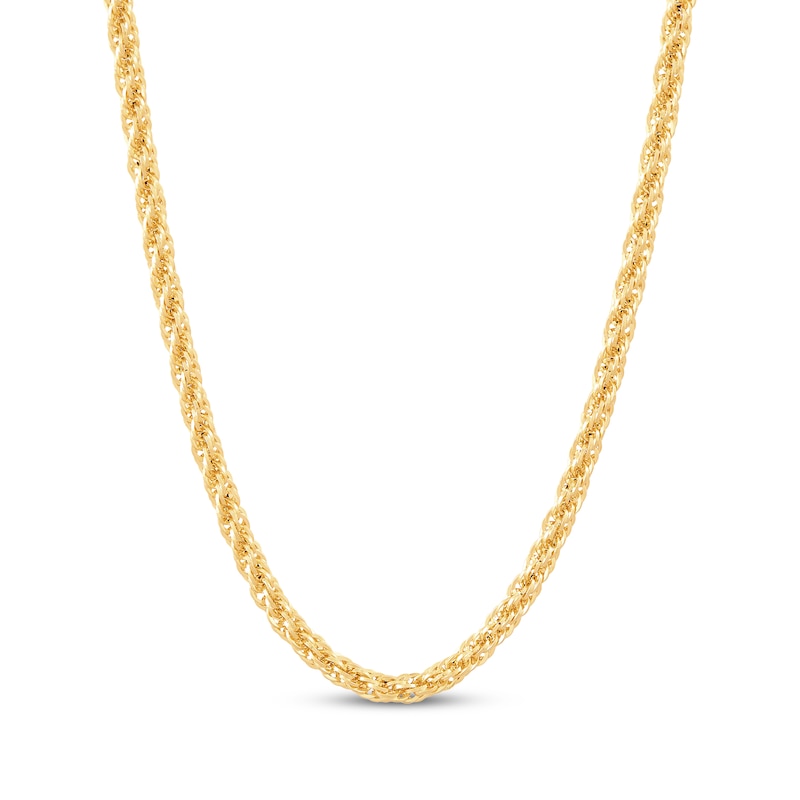 Main Image 1 of Diamond-Cut Infinity Chain Necklace 3.5mm Hollow 10K Yellow Gold 18&quot;