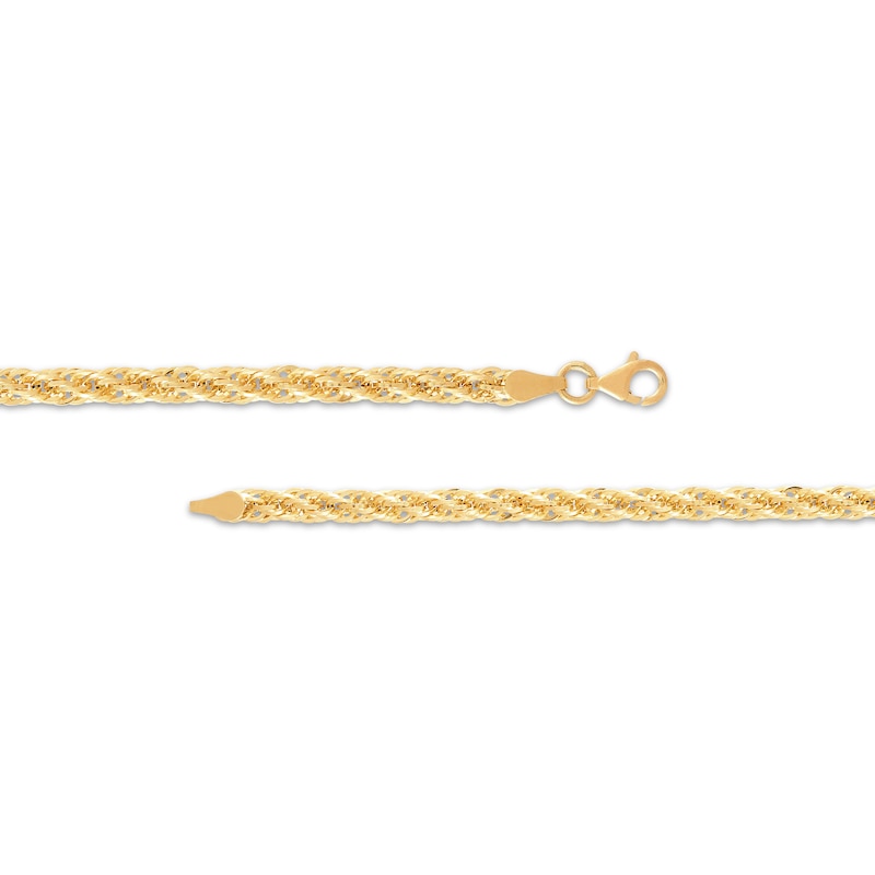 Hollow Diamond-Cut Infinity Chain Necklace 3.5mm 10K Yellow Gold 18"