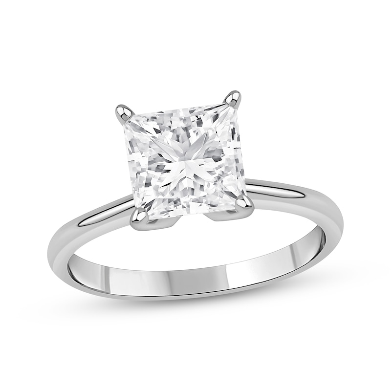 Main Image 1 of Lab-Grown Diamonds Princess-Cut Solitaire Engagement Ring 2-1/4 ct tw 14K White Gold (I/SI2)