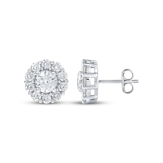 KAY Lab-Grown Diamonds Halo Stud Earrings ct tw 10K White Gold