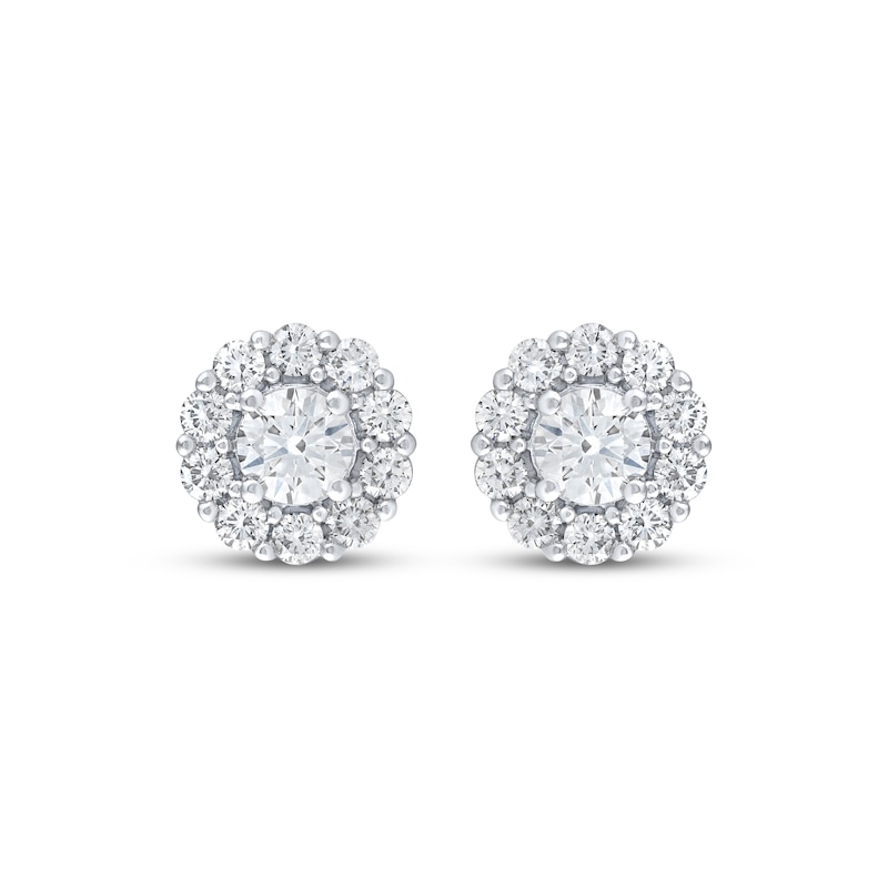Main Image 2 of KAY Lab-Grown Diamonds Halo Stud Earrings 3 ct tw 10K White Gold